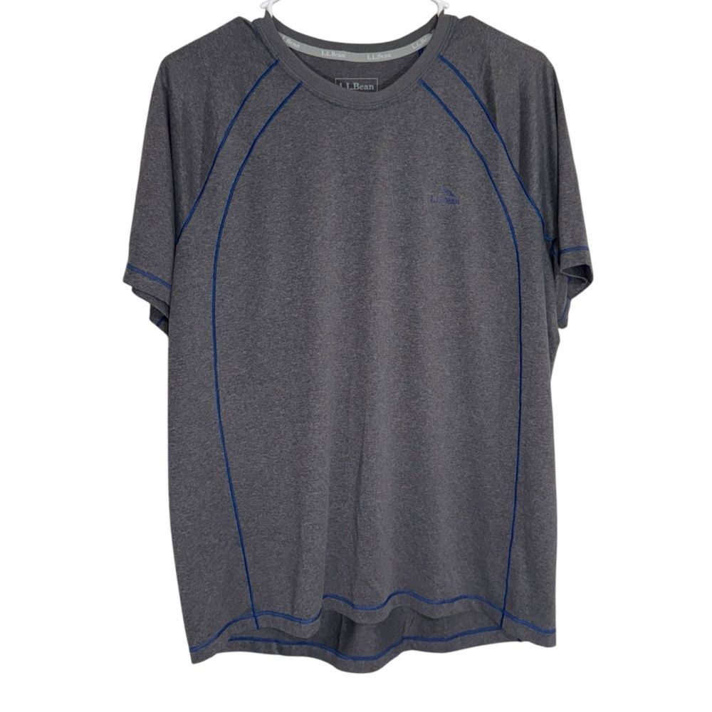 L.L. Bean Grey Semi-Fitted Short Sleeve Athletic T-Shirt